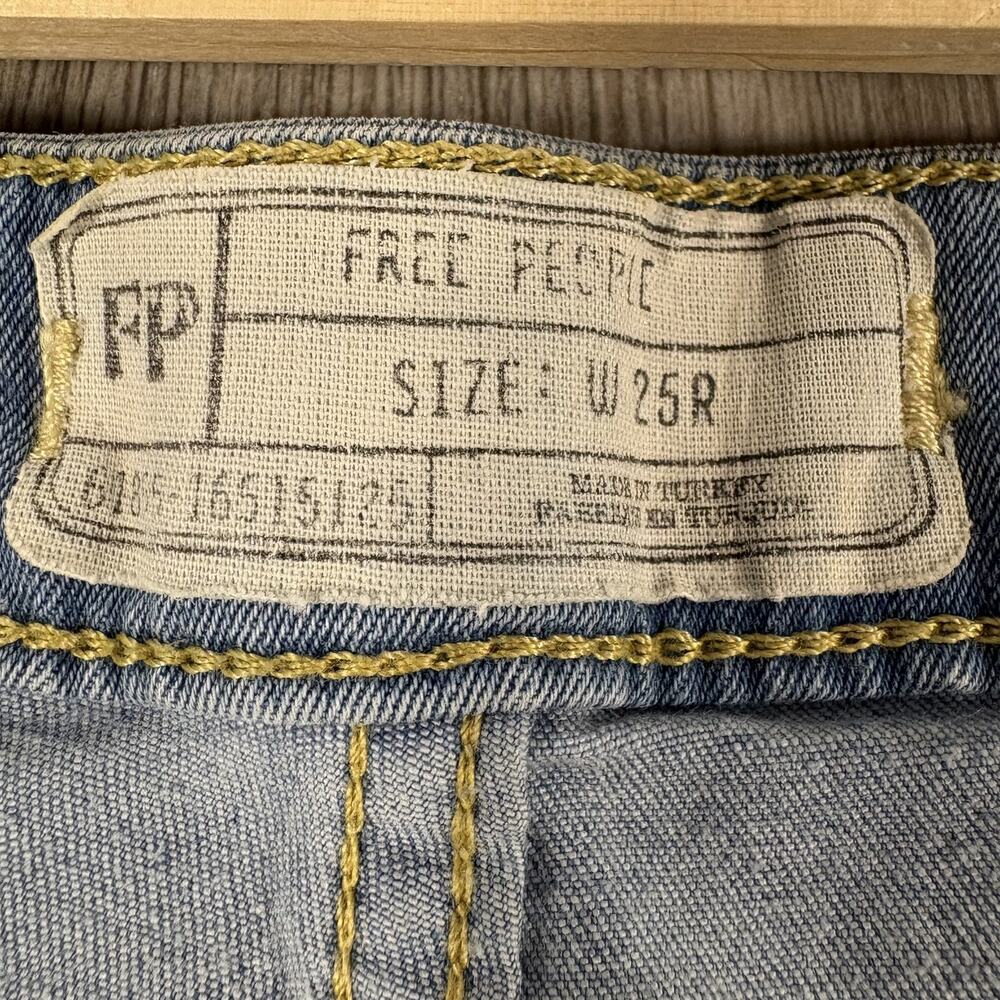 Free People Women's Just Float On Flare Jeans High Rise Blue Boho 70s W25R - Picture 4 of 7